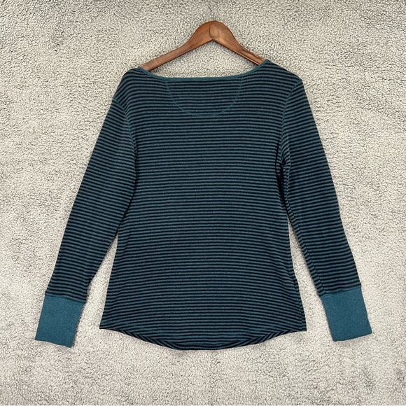 Eddie Bauer T-Shirt Long Sleeve Striped Blue Women Size Large - Picture 2 of 7